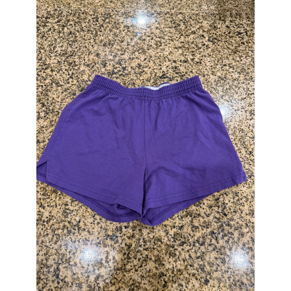 Soffe Womens Purple Athletic Cheer Shorts Size Small Cotton Blend Elastic Waist